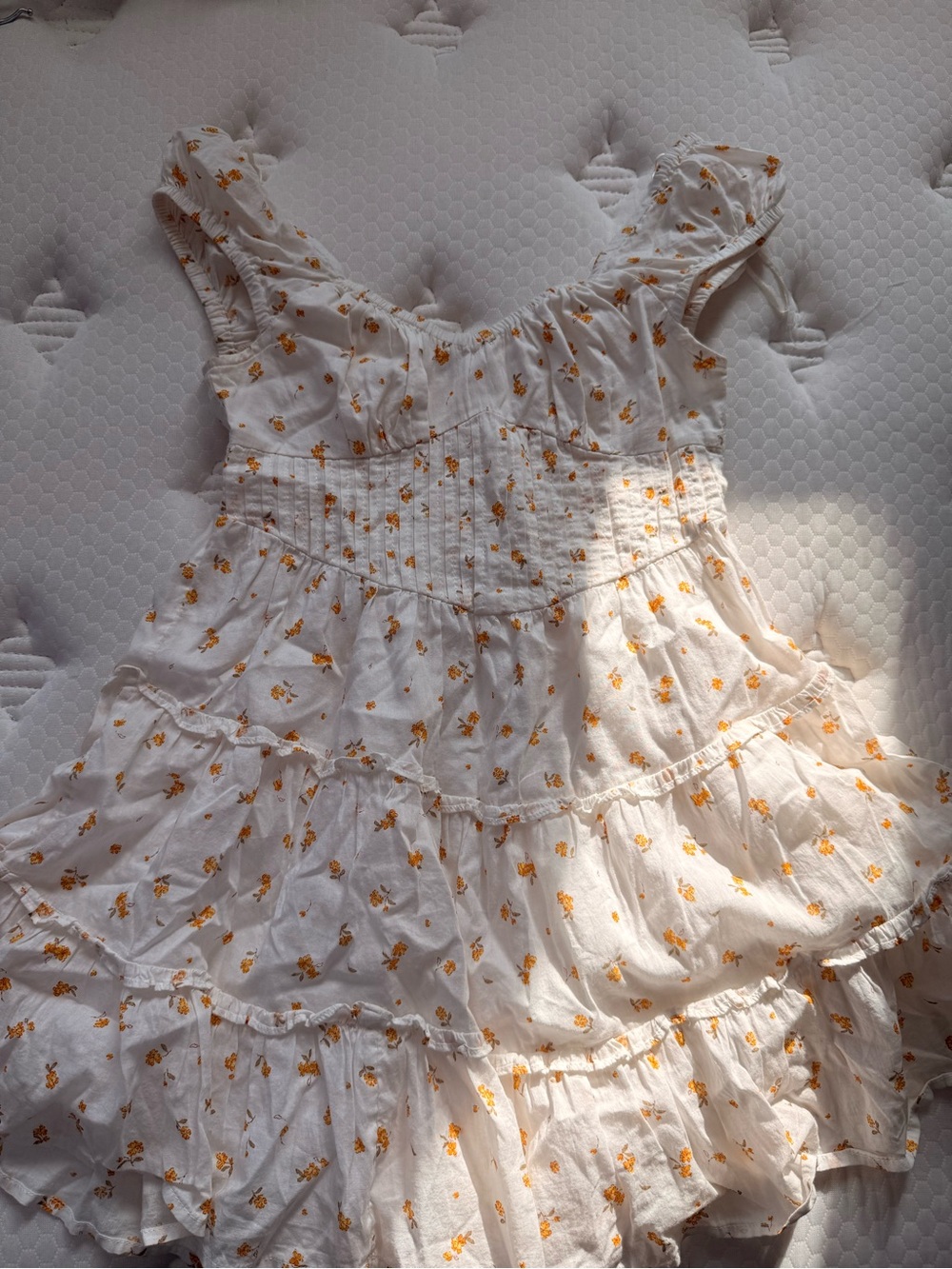 Cotton On White Mini Dress with Yellow Floral Print